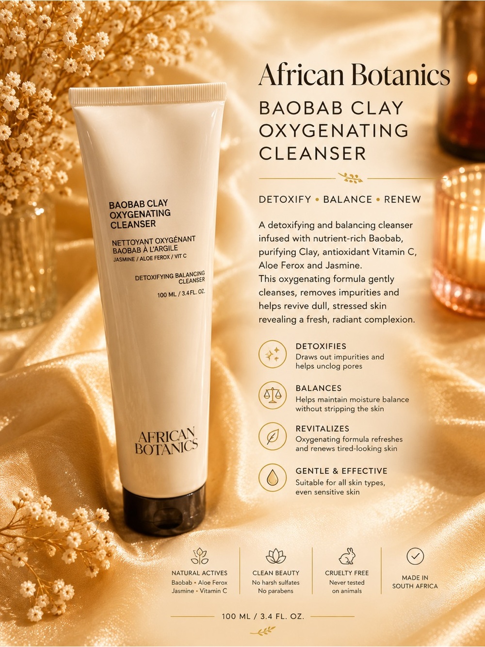 African Botanics Baobab Clay Oxygenating Cleanser